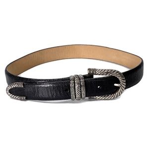 Brighton belt black leather buckle closure medium